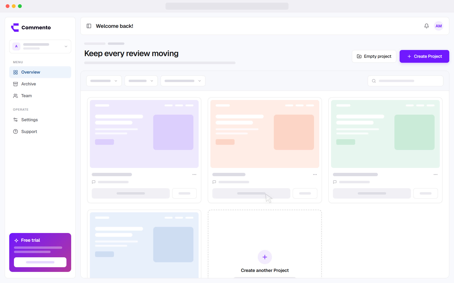 Commento review workspace with pinned comments and markup on a live website